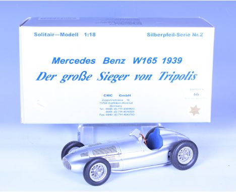 A CMC 1:18 scale model of a Mercedes-Benz W165 1939 racing car, boxed.Buyer’s Premium 29.4% (including VAT @ 20%) of the hamm