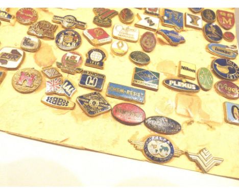 Part sheet of enamel badges, all lacking pins 
