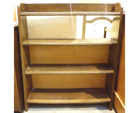 Oak four shelf bookcase W: 75 cm