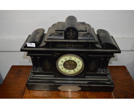 Large Slate Mantle Clock with French Movement