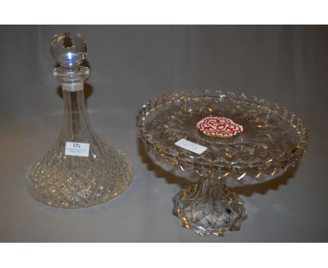 Ships Decanter & Glass Cake Stand