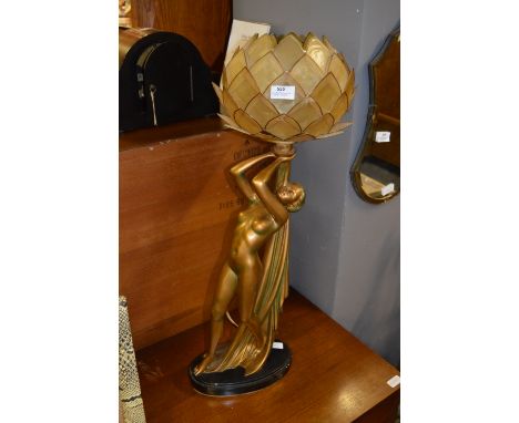 Art Deco Gilt Painted Table Lamp