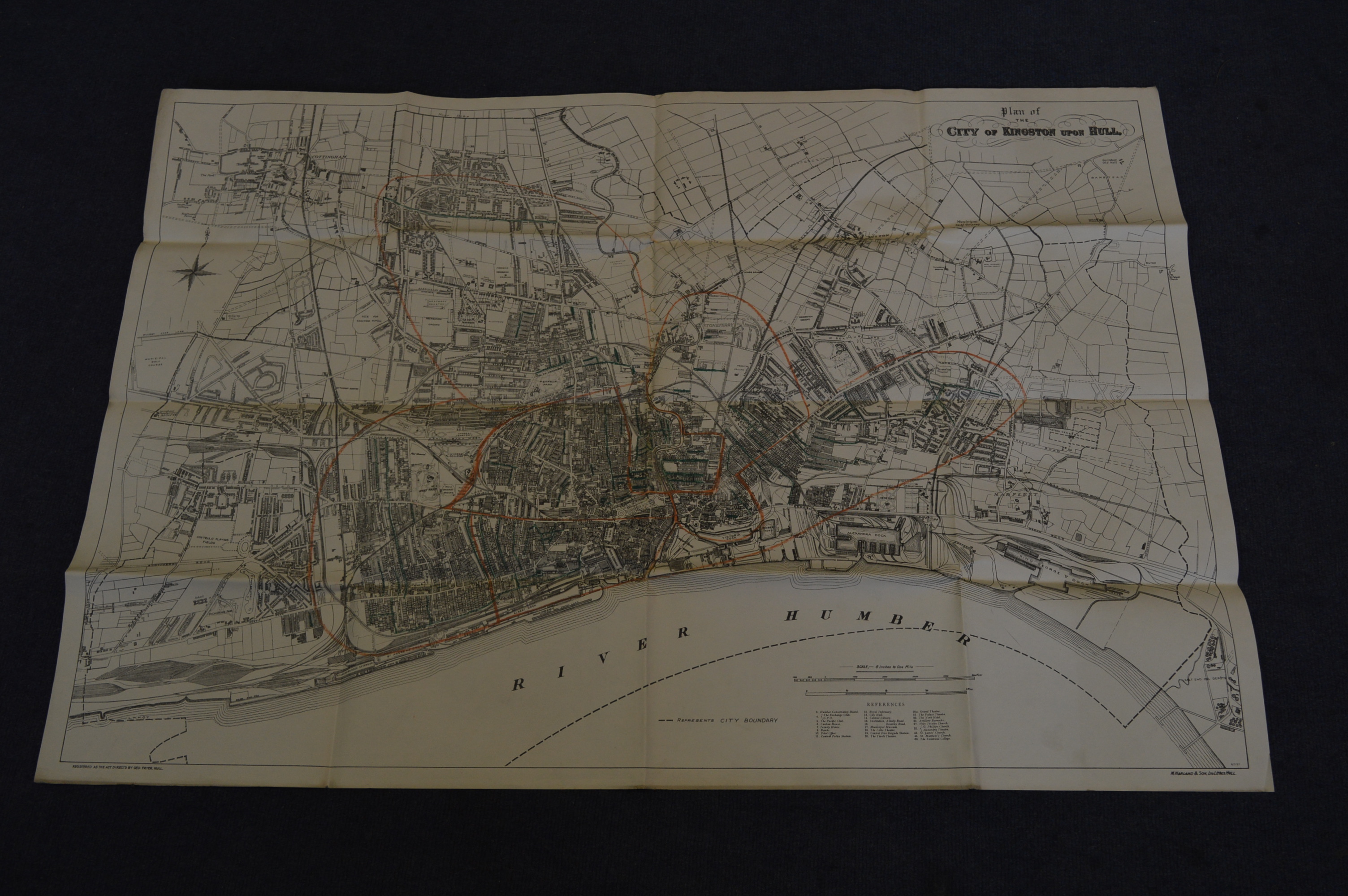 1930's Street Plan Map of Hull