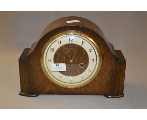 Smiths Enfield Oak Cased Mantel Clock