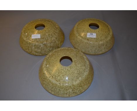 Set of 3 Amber Glass Light Shades 