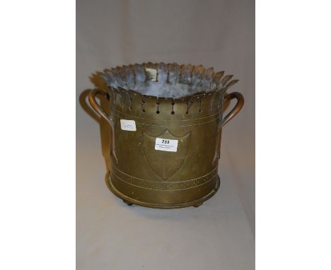 WWI Trench Art Shell Case Jardiniere 
