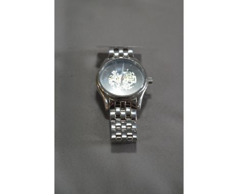 Gents Rotary Wrist Watch with Skeleton Face 