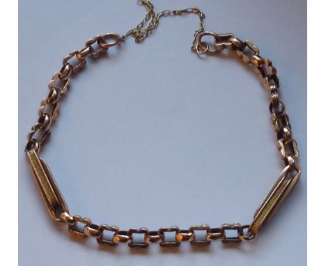 A ladies rose gold coloured (yellow metal) chain Bracelet with safety chain, approx. 7.4g    CONDITION REPORT:  This item has