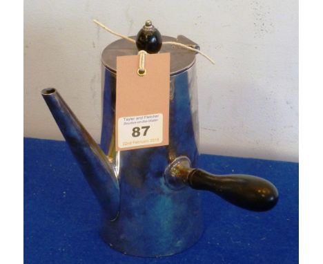 A hallmarked silver Chocolate Pot (Sheffield assay)  CONDITION REPORT: Total weight 366g (including handle and knop finial)