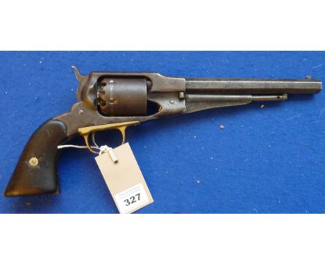 A circa 1870 New Model 1858 single-action percussion revolver, 8" octagonal barrel marked 'Patented Sept 14th 1858 - E. Remin