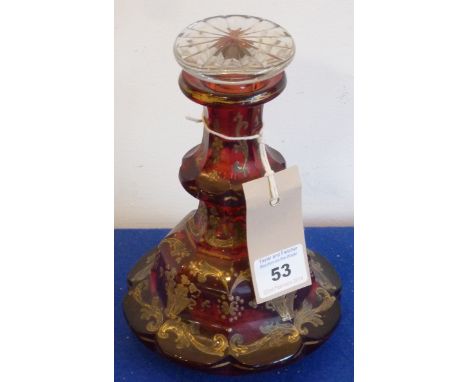 An early ruby glass Decanter 