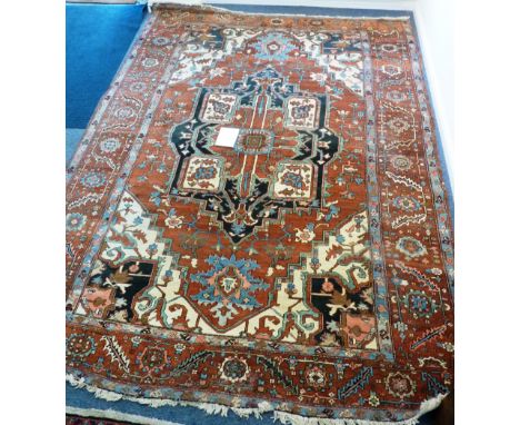 A good and large late 19th Century hand knotted Persian Heriz carpet circa 1890, (area of Heris, East Azerbaijan, Northwest P