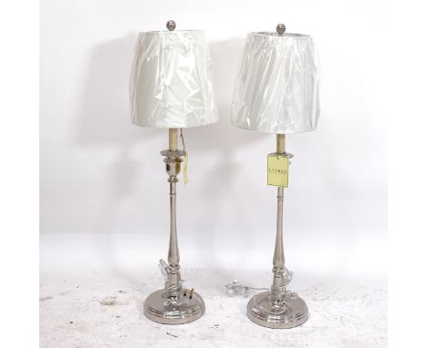 A pair of new Ralph Lauren Home table lamps and shades, model no. 161071, height including shade 88cm 