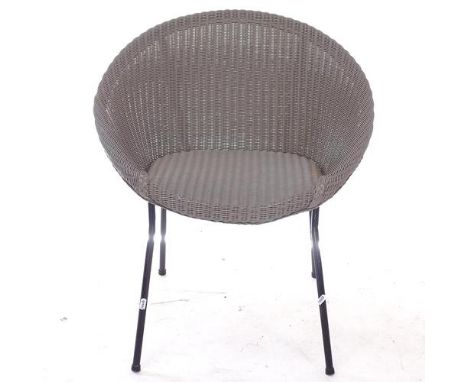 A Vintage grey painted Lloyd Loom Lusty chair 