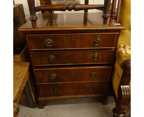 An Antique mahogany 4-drawer chest on bracket feet, W63cm, H73cm, D47cm 