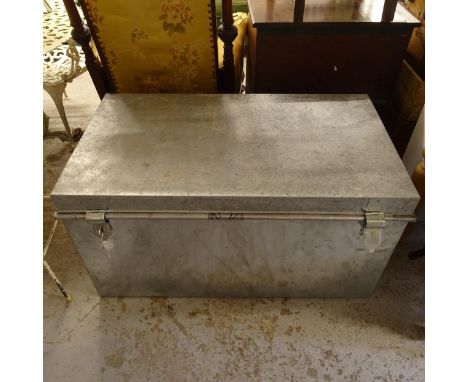 An aluminium storage trunk, W104cm 