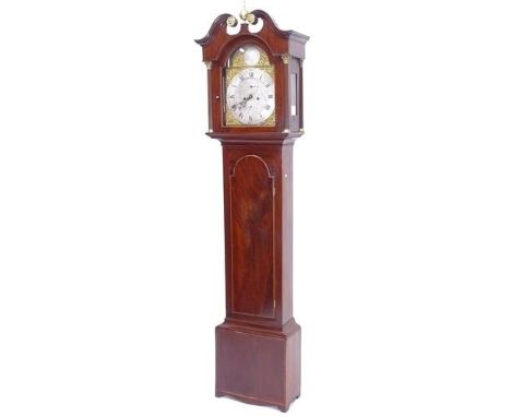 An 8-day longcase clock, having a 12" arch-top dial with 2 subsidiary dials, dial signed George Angus Aberdeen, mahogany-case