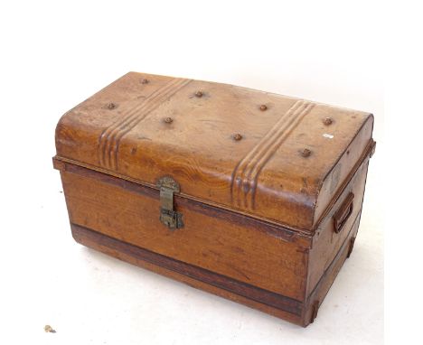 A Victorian painted tin trunk 