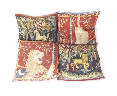 4 tapestry upholstered cushions 