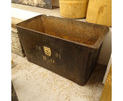 A William IV cast-iron British Ordinance trough, dated 1831, W100cm, H53cm, D51cm 