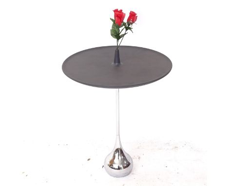 A Baleri Italia Celine coffee table, by Dennis Santacharia, on heavy chrome teardrop base, with integral bud vase, moulded ma