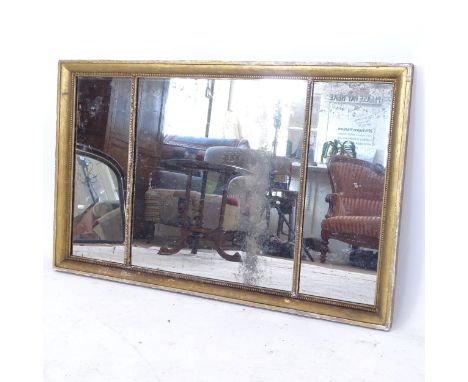 A 19th century gilt-framed over-mantel mirror, 120cm x 74cm 