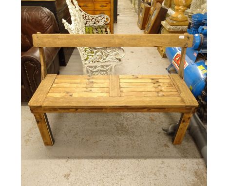 A slatted garden bench, L130cm 