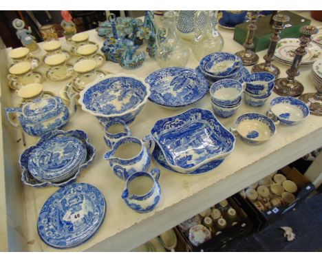 A qty of Spode blue and white china