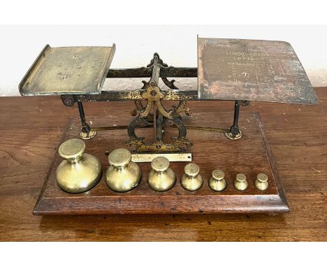 LARGE SET OF VICTORIAN SCALES, WIDTH APPROX 28cm

 