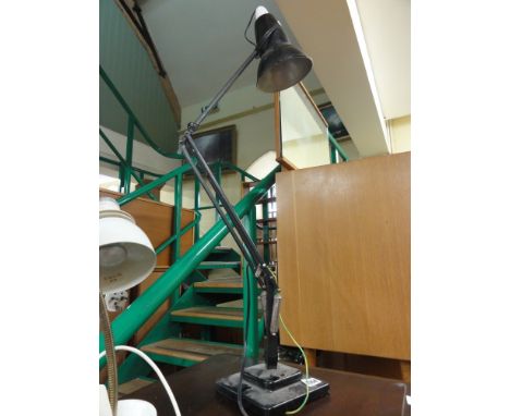 Herbert Terry anglepoise lamp on stepped square base; together with three further vintage desk lamps (4)
