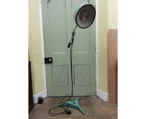 Vintage industrial green galvanized heat lamp (perfect to convert into a standard lamp)