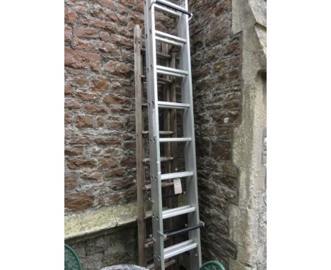 An Abru Limited folding aluminium ladder together with one other.