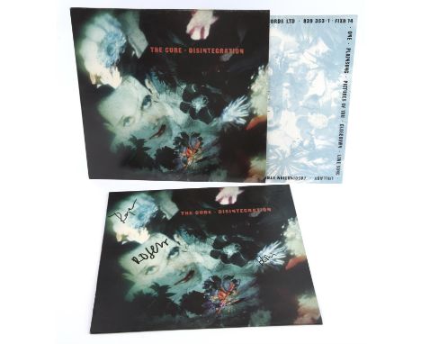 Vinyl record - The Cure Disintegration' LP signed by 5 members of the band. Also comes with an unsigned sleeve (2). Condition