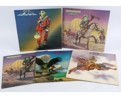 Vinyl records - Budgie collection, to include, Bandolier (2 copies), Never Turn Your Back On A Friend, Budgie, Best Of Budgie