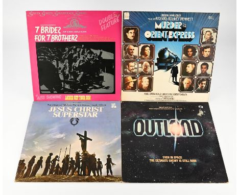 Vinyl records - Film Soundtracks to include, ET, Inner Space, Moonraker, Rocky Horror and more (2 boxes 150+). 