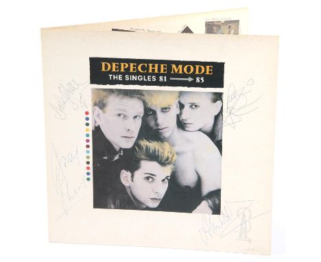 Vinyl record - Depeche Mode 'The Singles' signed LP, four signatures to cover.