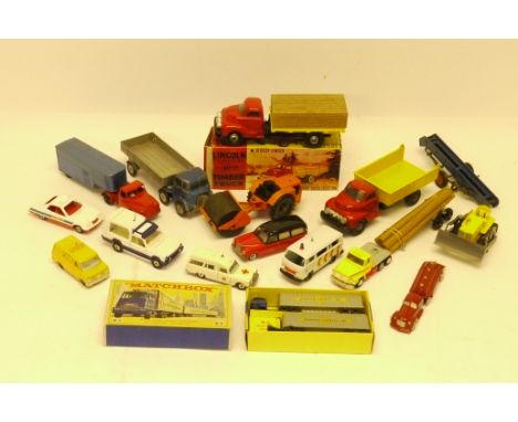 Post-war Commercial and Emergency Vehicles, A collection of vintage vehicles, various scales, including a boxed Matchbox M-9 