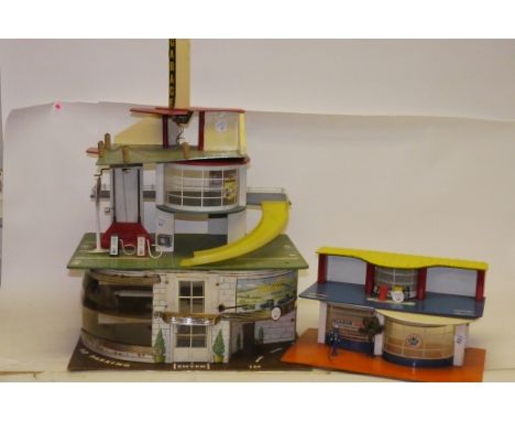 Post-war Wood and Plastic Garages, A group of five vintage garages, including a Dutch, two storey, Caltex 'Sio Garage', a two