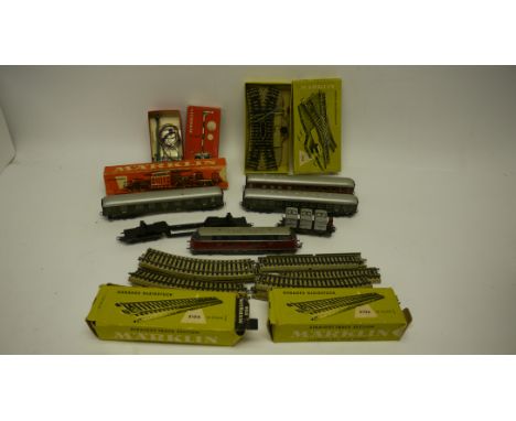 Marklin HO Gauge 3-rail German Diesel Locomotive Stock and Track, comprising V200 027 diesel-hydraulic Bo-Bo locomotive, 3 DB