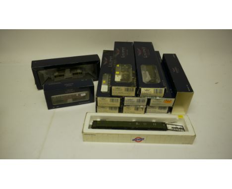 Liliput by Bachmann HO Gauge USATC Diesel Locomotive and Assorted Coaches, the loco ref L104400, a Bo-Bo diesel in US Army Tr