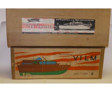 Moba Modelle and Berkeley Marine Models,  A duo of vintage, plastic and wood model kits, for radio control, comprising a Moba