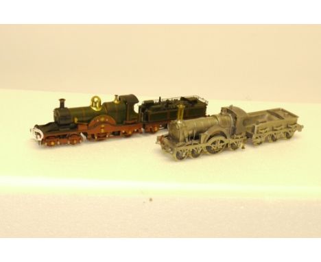 Kitbuilt/Modified OO Gauge/4mm scale GWR 'Single-driver' Locomotives and Tenders, comprising modified Tri-ang-bodied 'narrow 