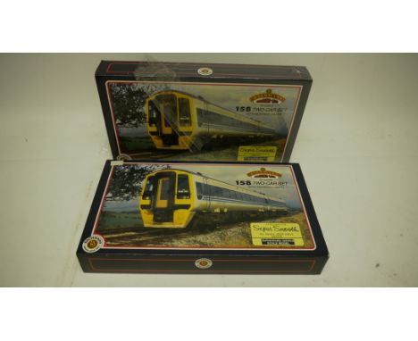 Bachmann 00 Gauge Class 158 2-Car DMU Sets, 31-500A 'Regional Railways' and 31-502 'WYPTE Metro', both sets in original boxes