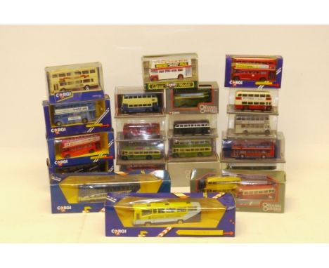 Corgi Buses and Coaches, A boxed collection of 1980s and later, vintage and modern vehicles, some limited edition, including 