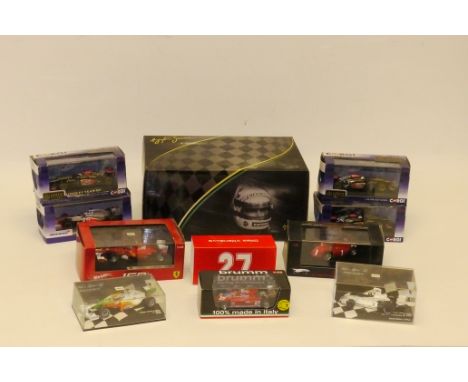 Boxed Formula Racing Vehicles, Vintage and modern vehicles, some limited edition, including a 1:18 scale Premium X Ayrton Sen