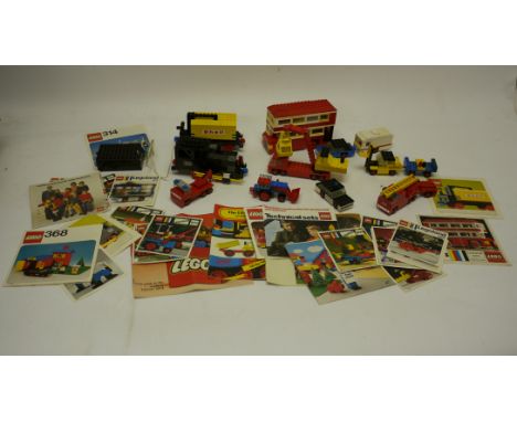 1970s Lego, An unboxed collection including a number of complete sets with instructions comprising 133 Locomotive, 136 Shell 