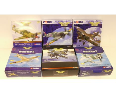 Corgi Aviation Archive, A group of WWII aircraft, 1:72 scale and limited edition, comprising AA3606 Fairey Swordfish, AA32006