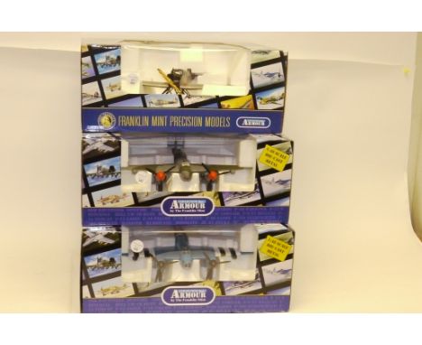 Franklin Mint Armour Collection Boxed Aircraft, A trio of 1:48 scale WWII and later aircraft, comprising B11B669 French Versi