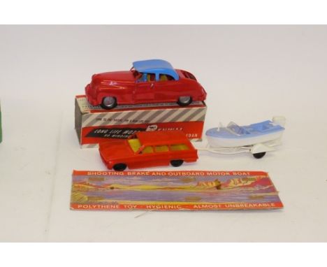 Post-war Plastic Vehicles,  A duo of vintage models, comprising a boxed Renwal USA,  No 106 friction drive convertible Sedan 