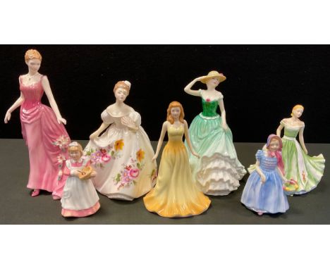 A Royal Doulton Figure Wendy Hn 2109;  others Marilyn Hn3002, Emily Hn4093, October Opal, Mothers Helper Hn3650;  Royal Worce